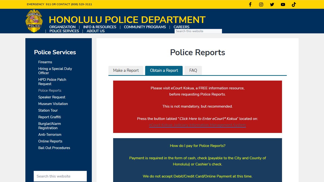 Police Reports - Honolulu Police Department